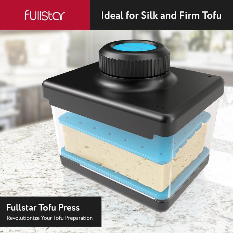 Fullstar 2-in-1 Tofu Press & Cutter  Dishwasher Safe  BPA-Free  Press Box for Extra Firm & Silken Tofu (Blue) - Image 2